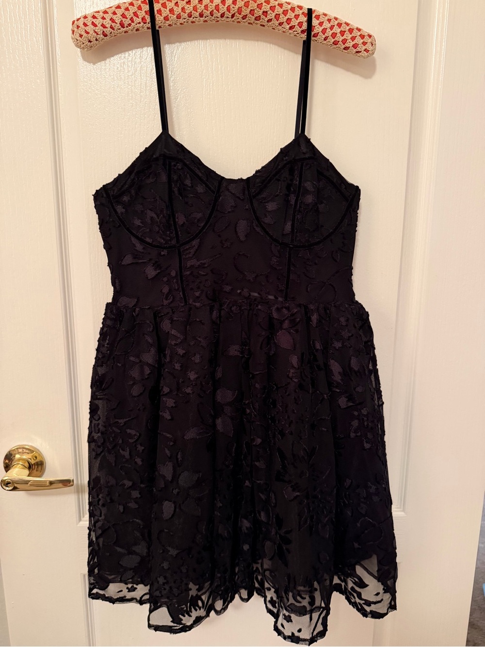 Betsey Johnson "Lucia" black lace floral mini dress - Picture 5 of 11